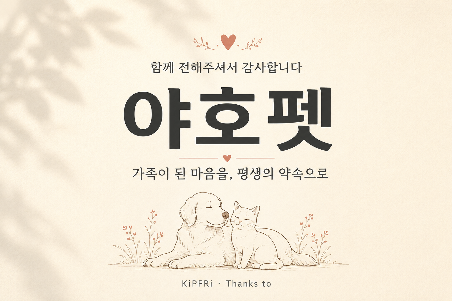 야호펫, 함께 전해주셔서 감사합니다